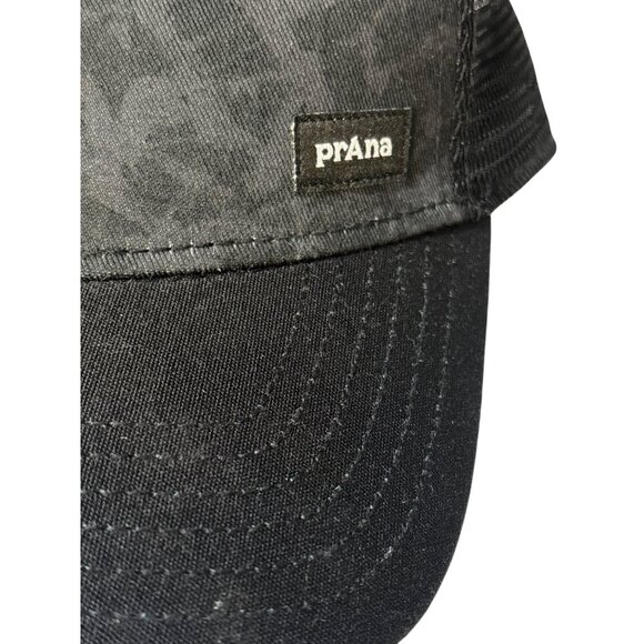 Prana Mens Black Mesh Back Trucker Hat With Adjustable Snap Closure - Picture 2 of 5